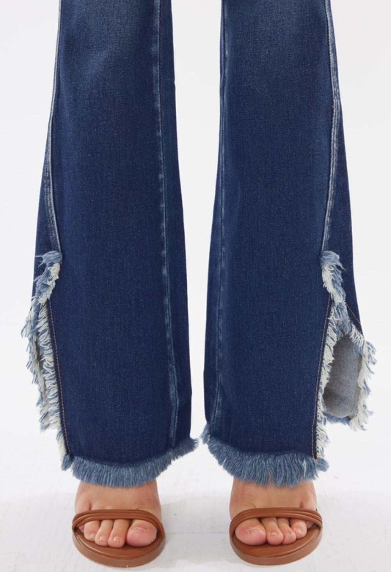 Kendall KanCan Fray Hem Bootcut Dark Jeans