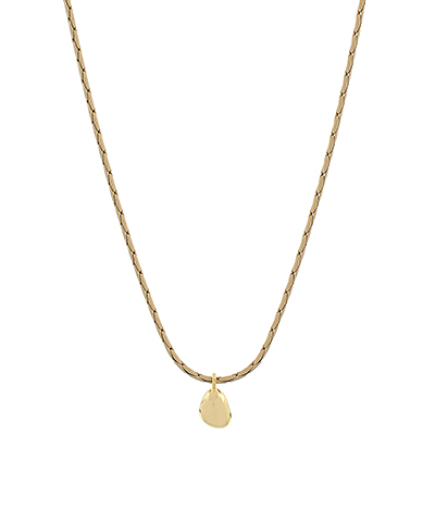 Geometric Teardrop Color Coated Chain Necklace Gold Dipped