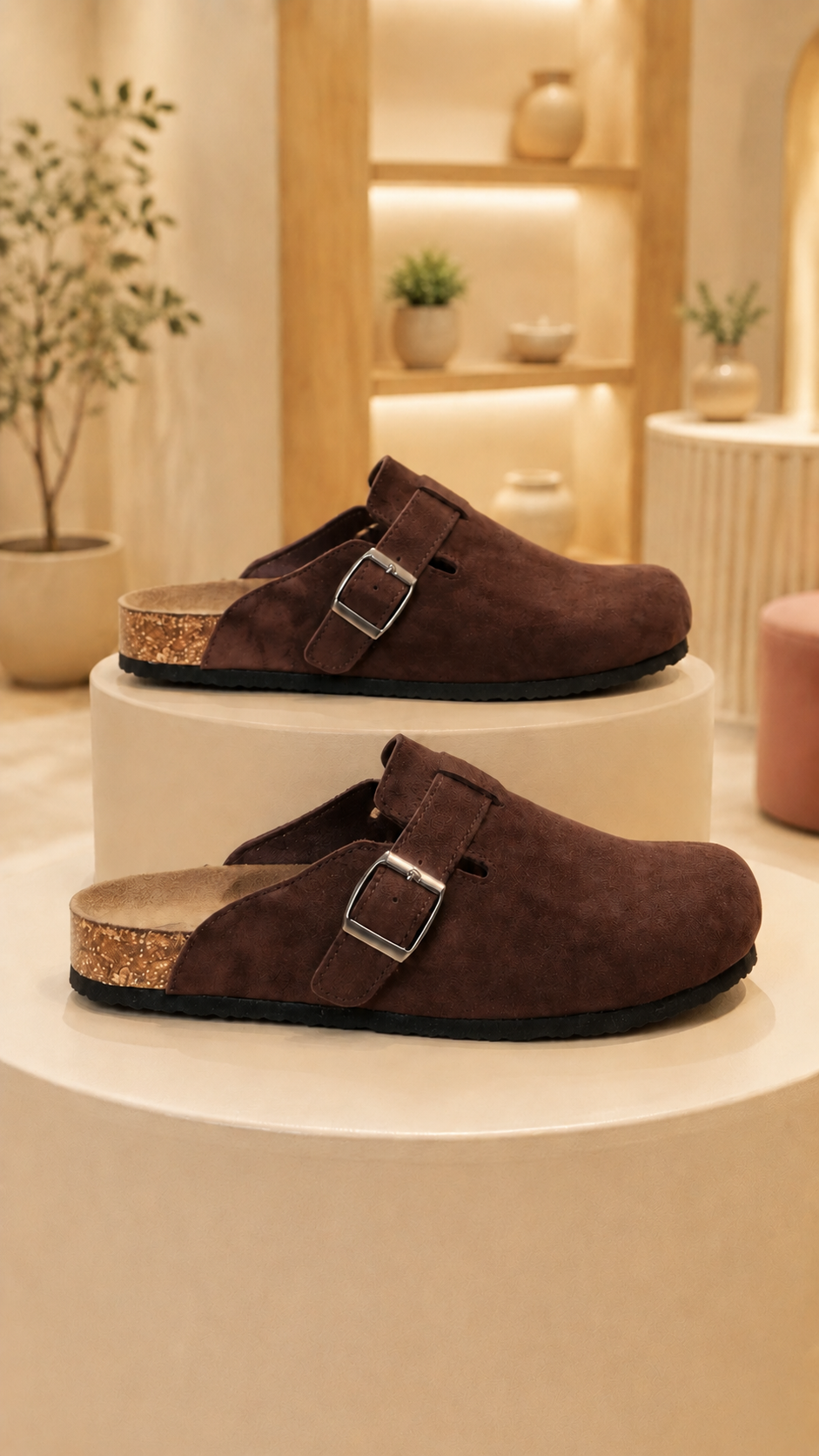 Brianna Suede Mules Chocolate Brown
