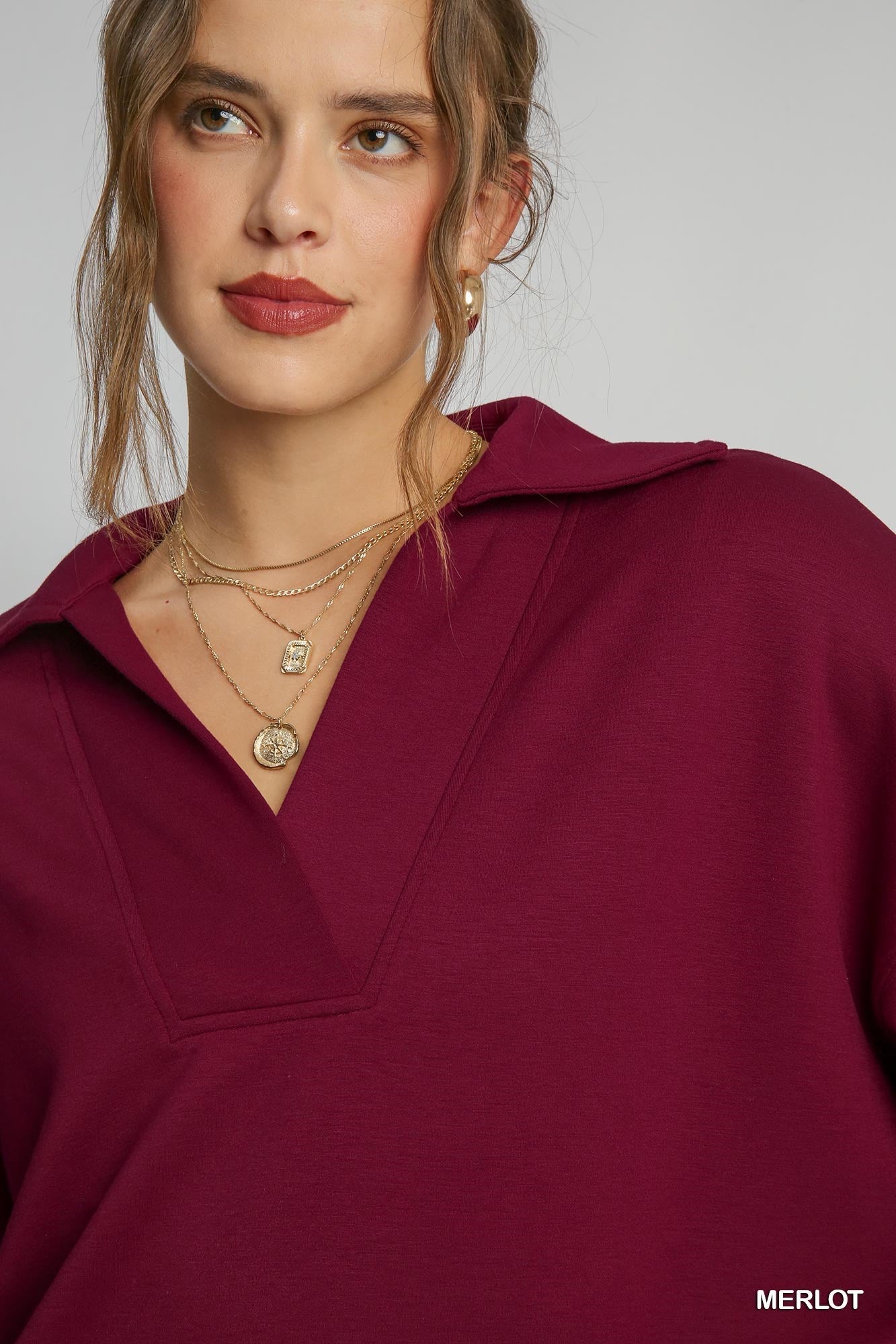 Bella Buttery Soft Knit Top Merlot