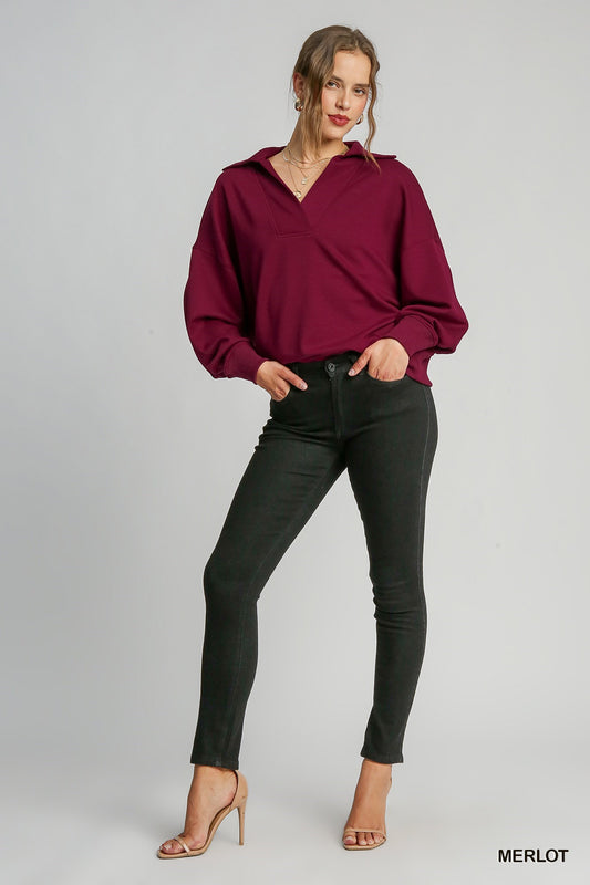 Bella Buttery Soft Knit Top Merlot