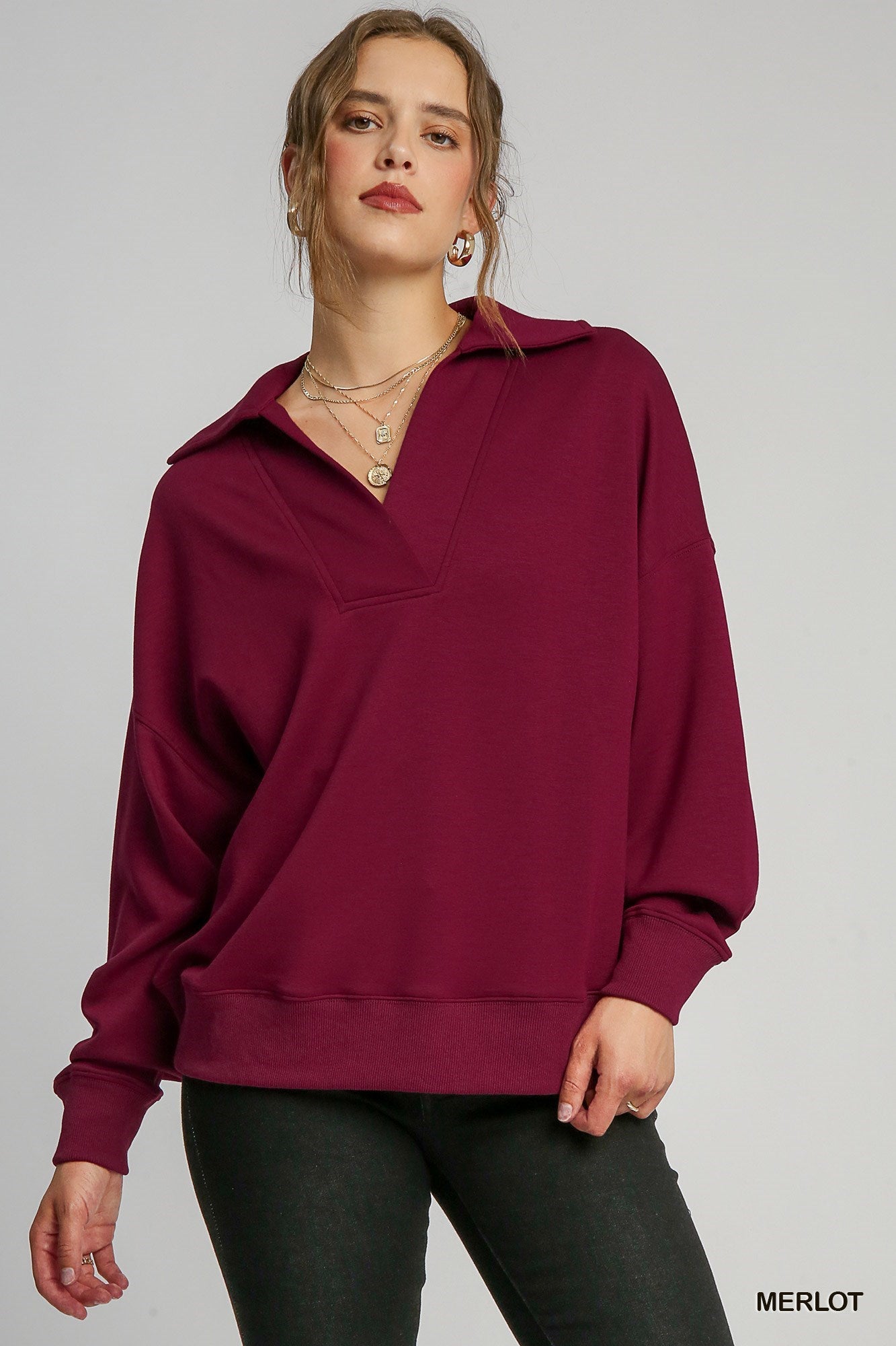 Bella Buttery Soft Knit Top Merlot