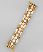3 Row Natural Stone Smart Watch Band