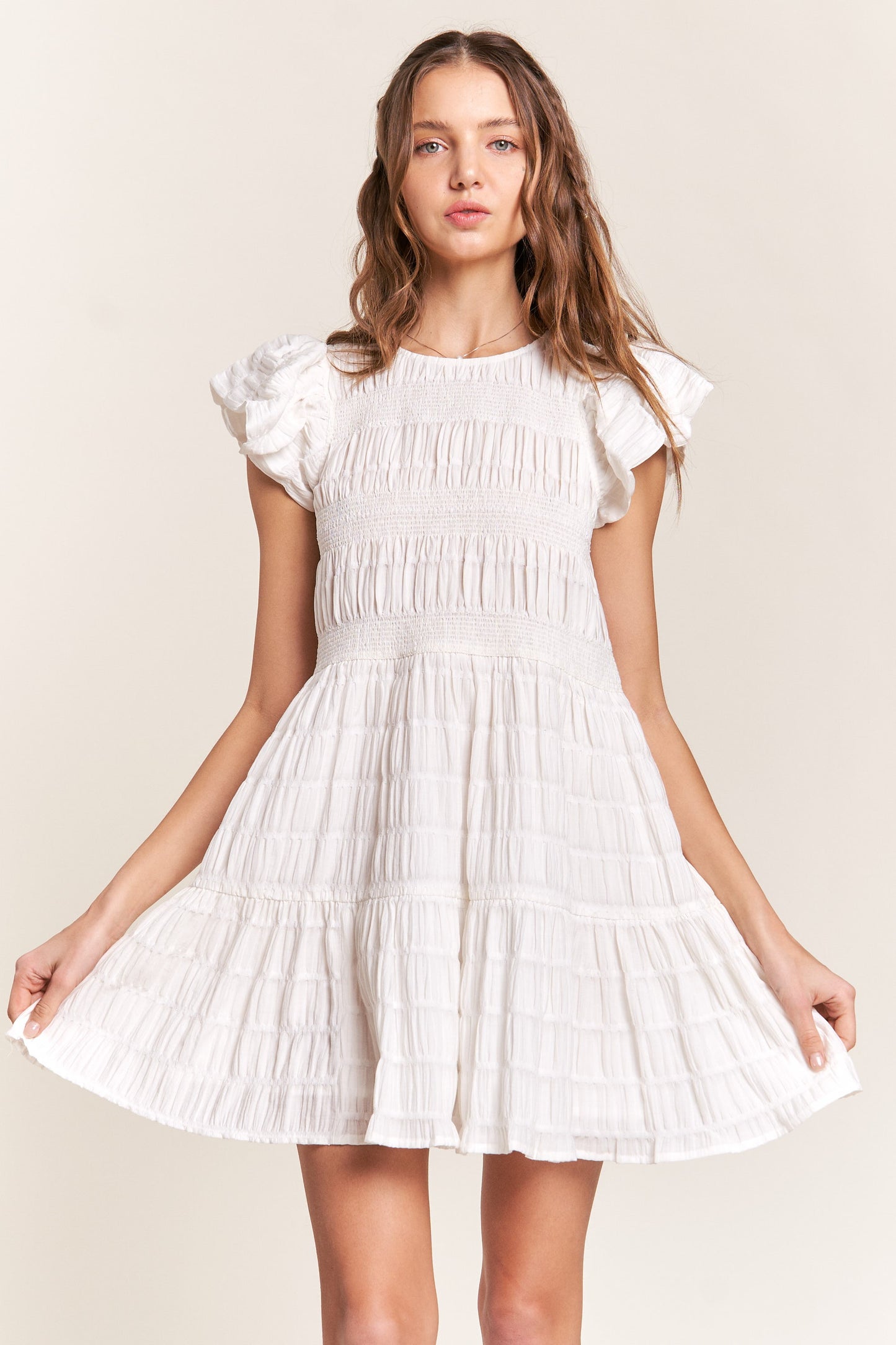 Milestone Memories Baby Doll Dress White