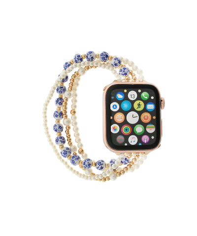 4 Row Ceramic & Pearl Watch Band
