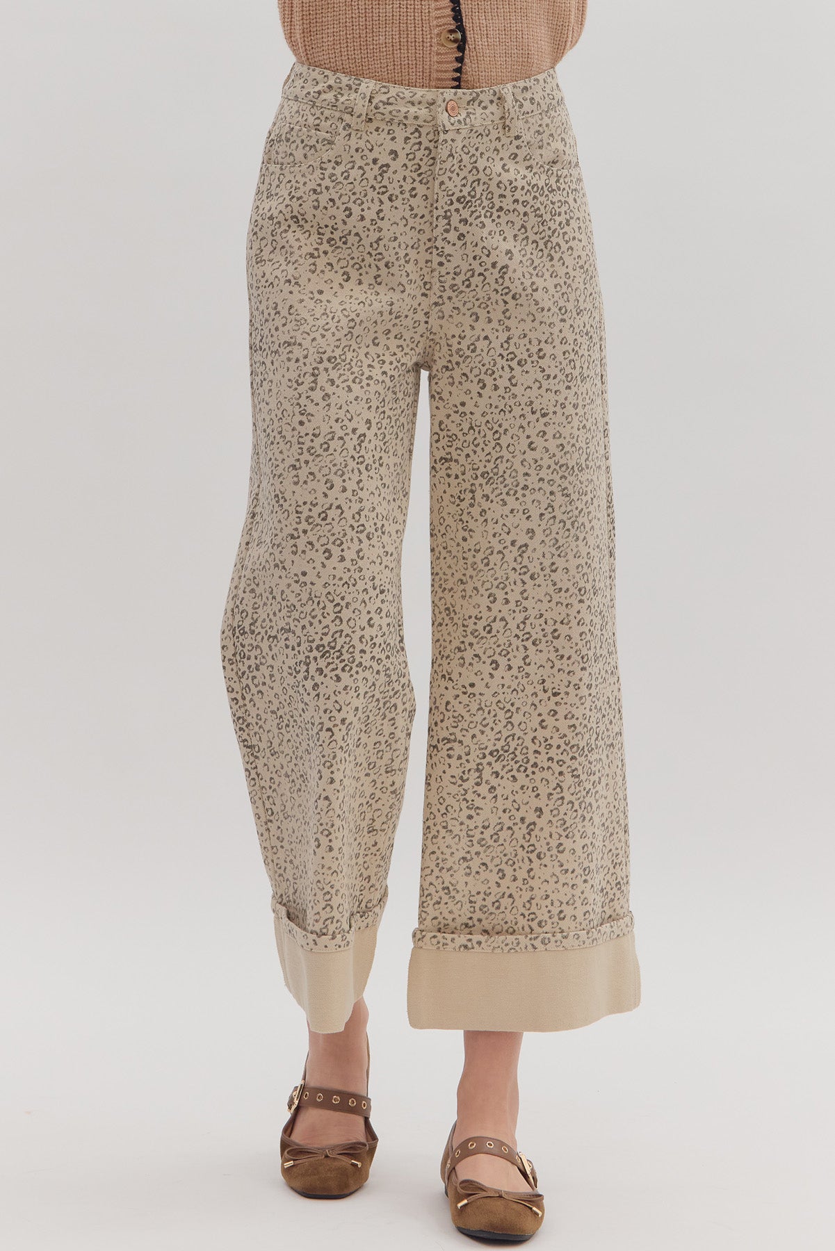 Wild Side Leopard Pants Tan