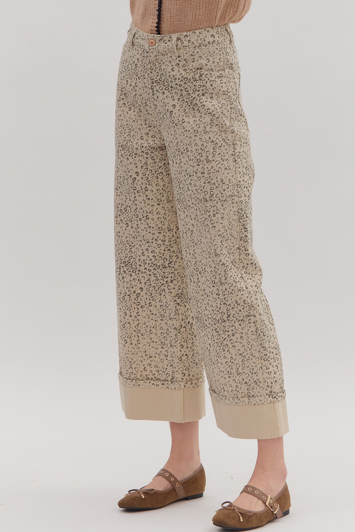Wild Side Leopard Pants Tan
