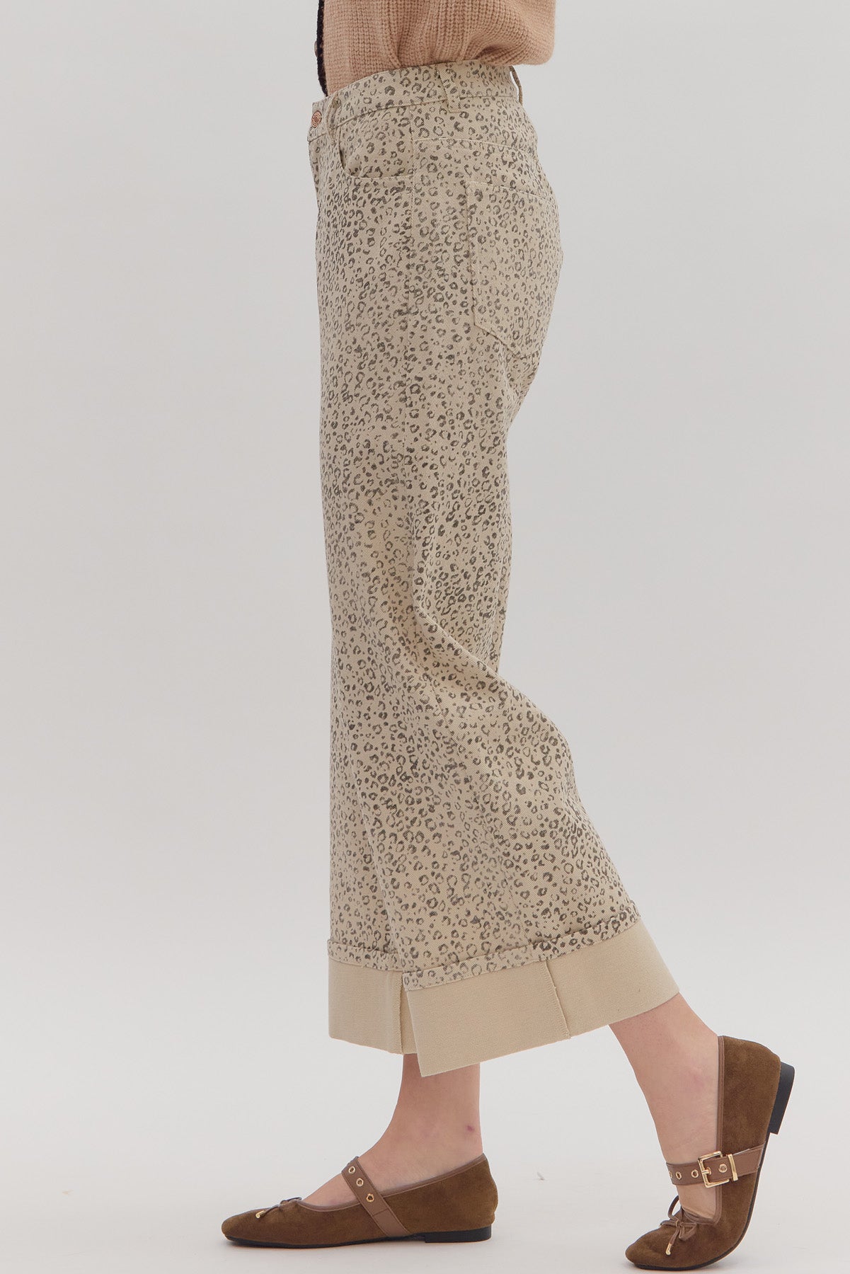 Wild Side Leopard Pants Tan