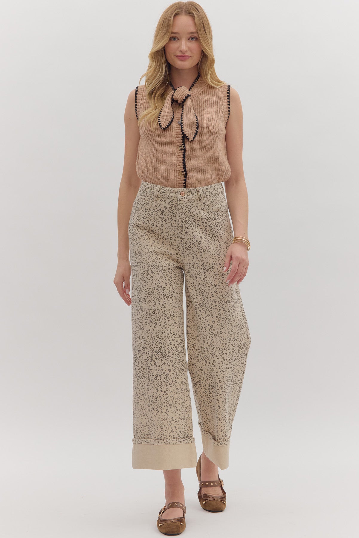 Wild Side Leopard Pants Tan