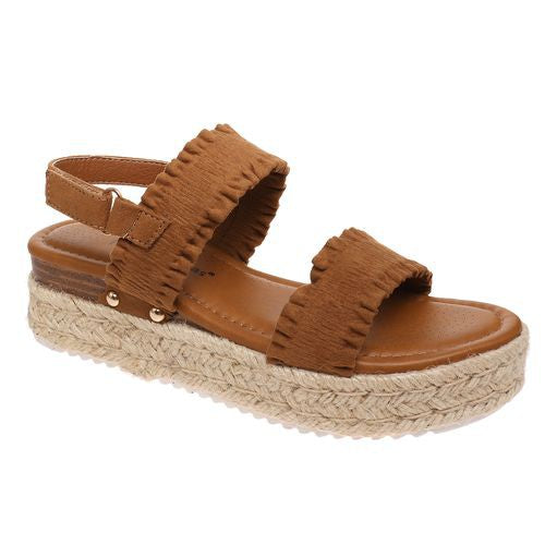 Ella's Espadrille Wedge-Tan