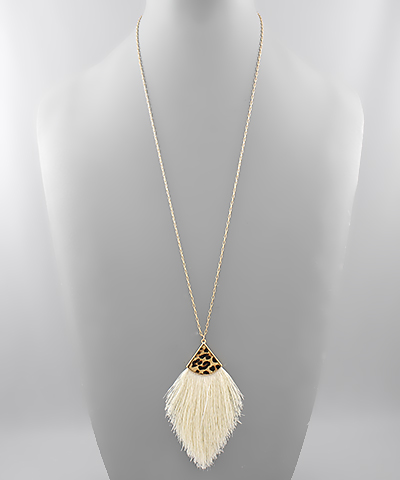 Leopard Cap Tassel Necklace