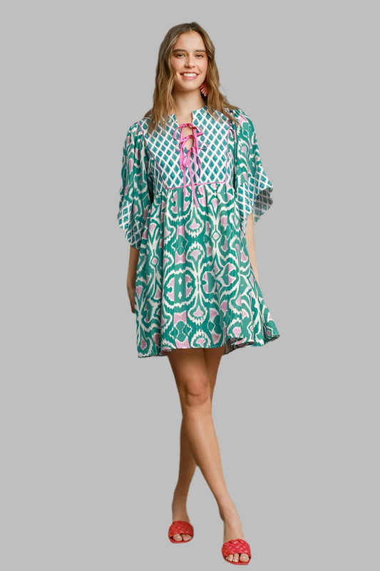 Love Yourself Babydoll Dress Emerald