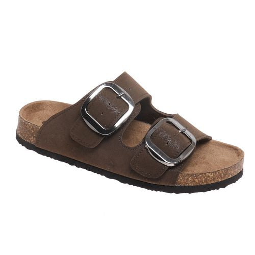 Double Buckle Slide Brown