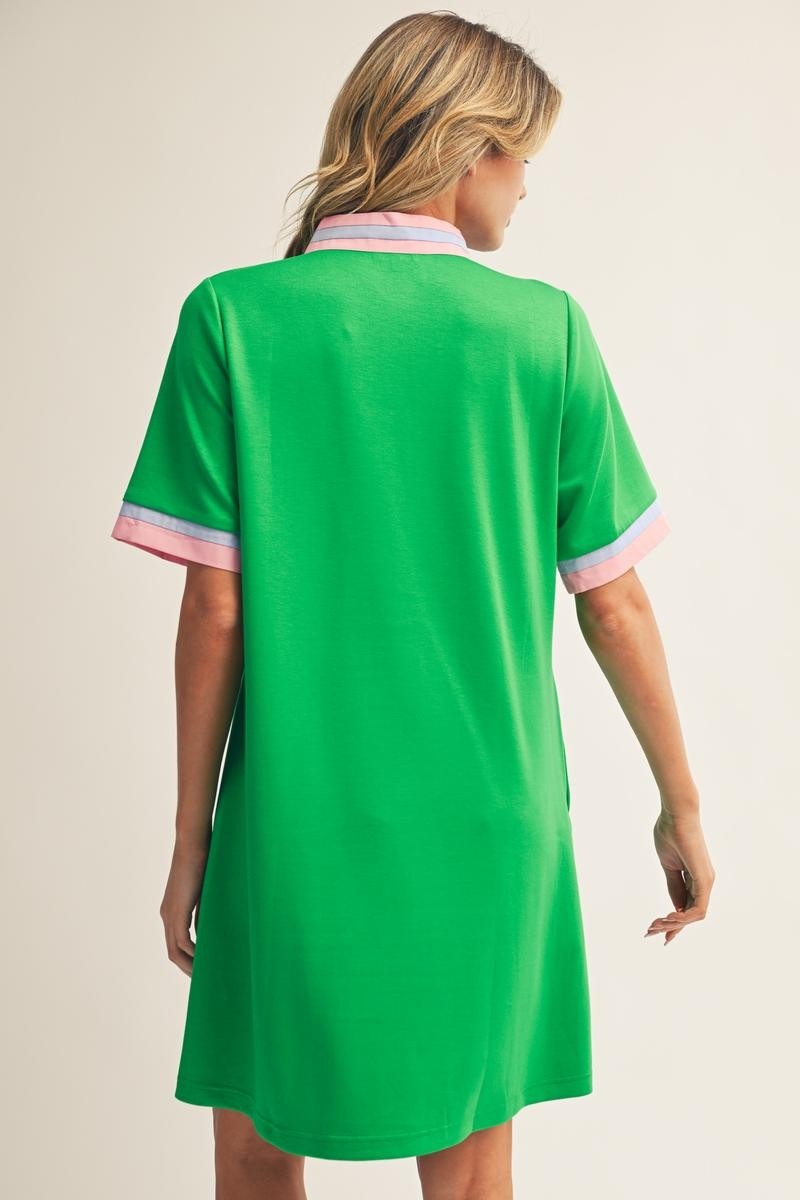 Collen Casual Solid Dress Kelly Green