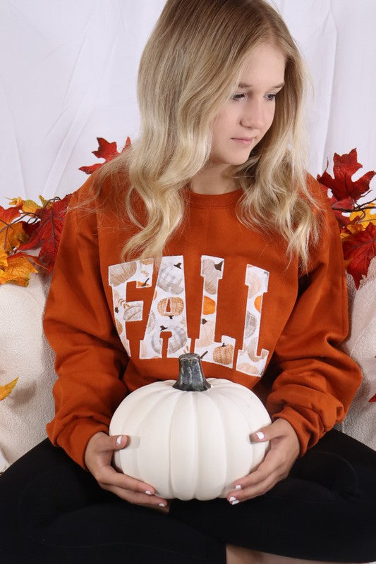 Hadley Fall Pumpkin Sweatshirt Rust