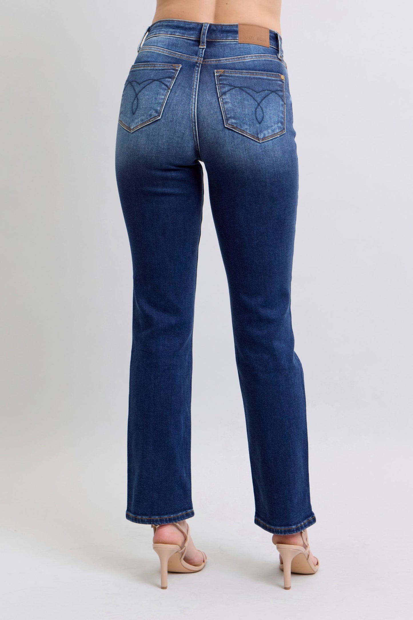 Judy Blue High Rise Vintage Wash Thermal Straight Dark