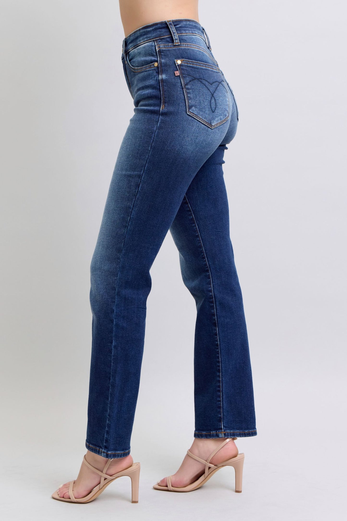 Judy Blue High Rise Vintage Wash Thermal Straight Dark