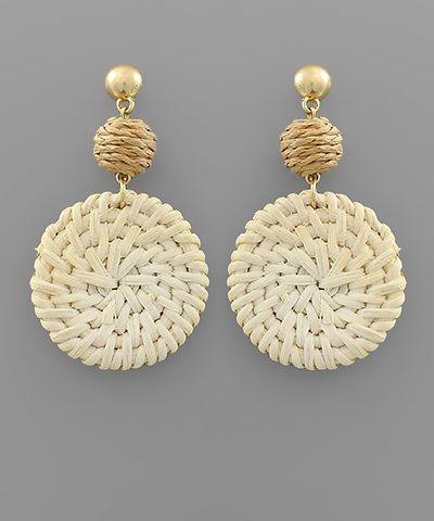 Rattan Disc Earring