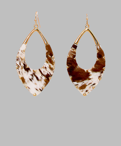 Cowhide Print Earrings