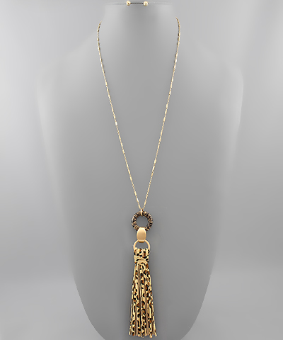 Leopard Tassel Necklace