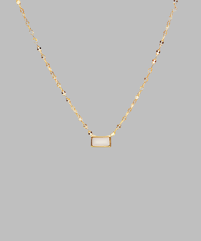 16" Rectangle Necklace White