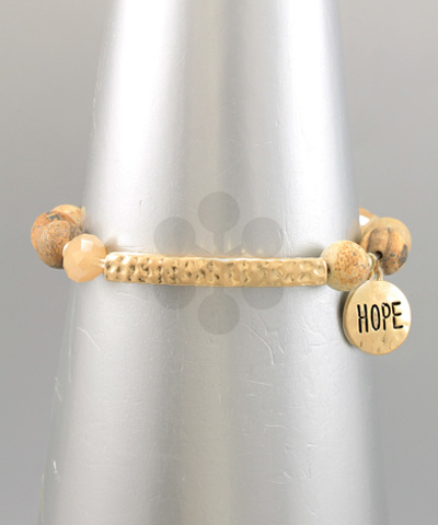 Hope Charm Stone Bracelet