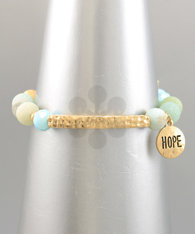 Hope Charm Stone Bracelet