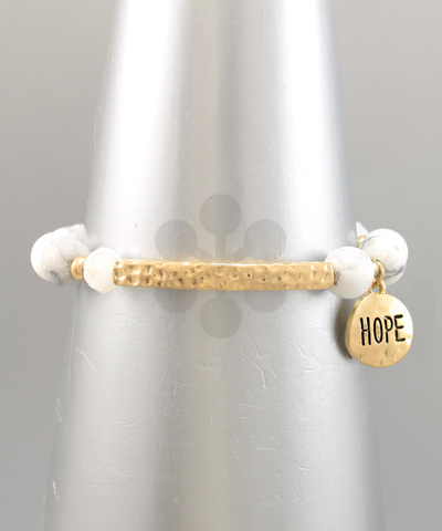 Hope Charm Stone Bracelet