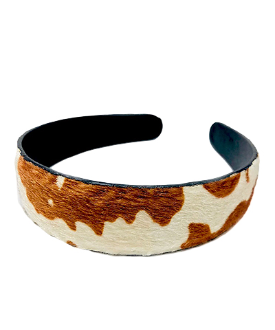 Cow Hide Headband Caramel