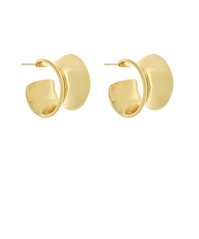Wide & Curved Hoops Gold Dipped