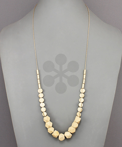 Wood Ball Necklace Natural