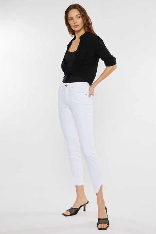 KanCan Fray Hem White Skinny-White : 0-23