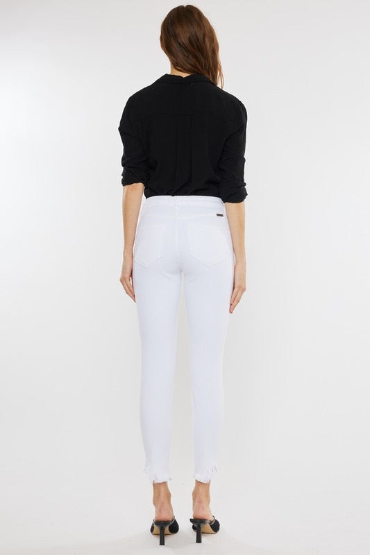 KanCan Fray Hem White Skinny-White : 0-23