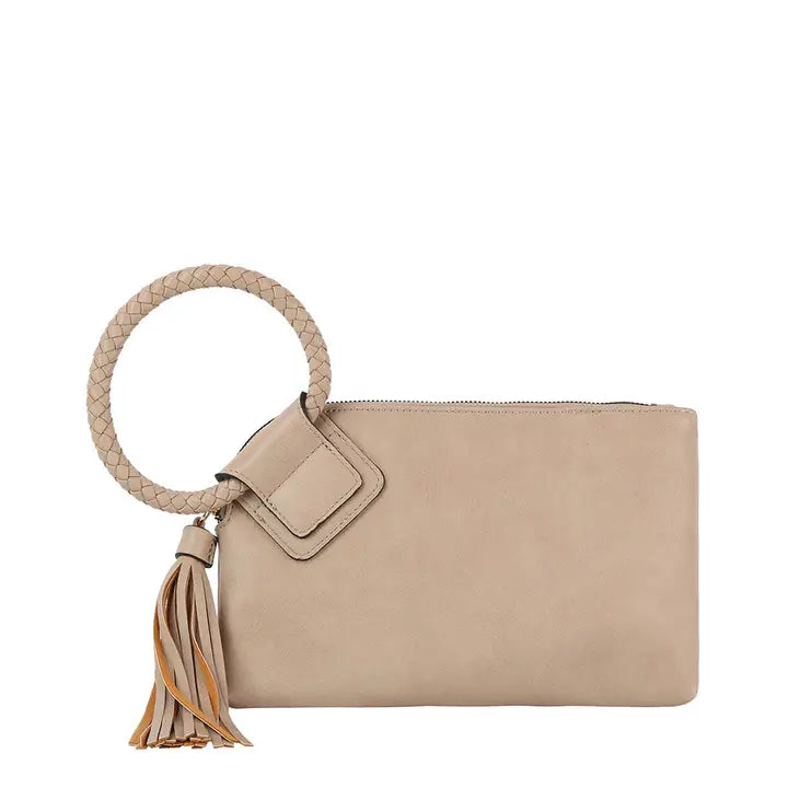 Braided Ring Hand Wristlet Taupe
