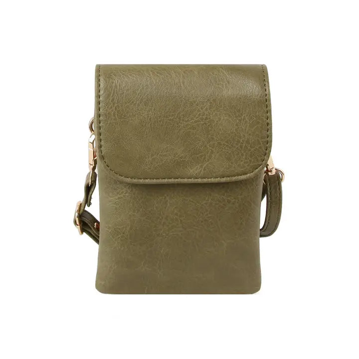 Front Zip Pocket Mini Crossbody Sage