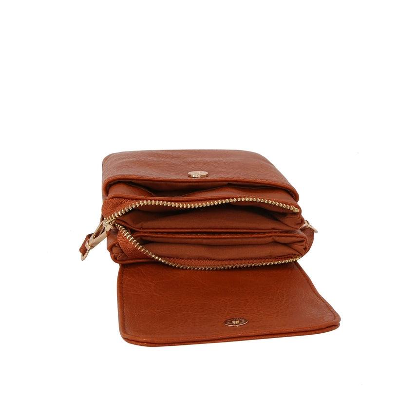 Front Zip Pocket Mini Crossbody Leopard