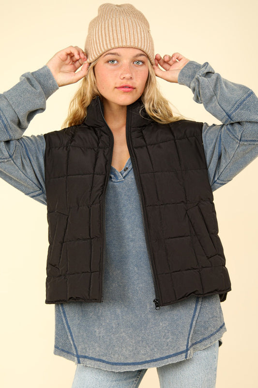 Amelia Puffer Vest Black