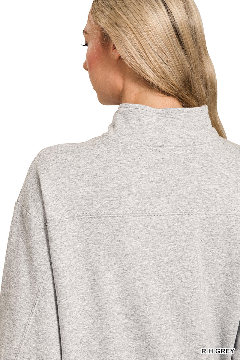 Holly Half Zip Sweatshirt Heather Grey
