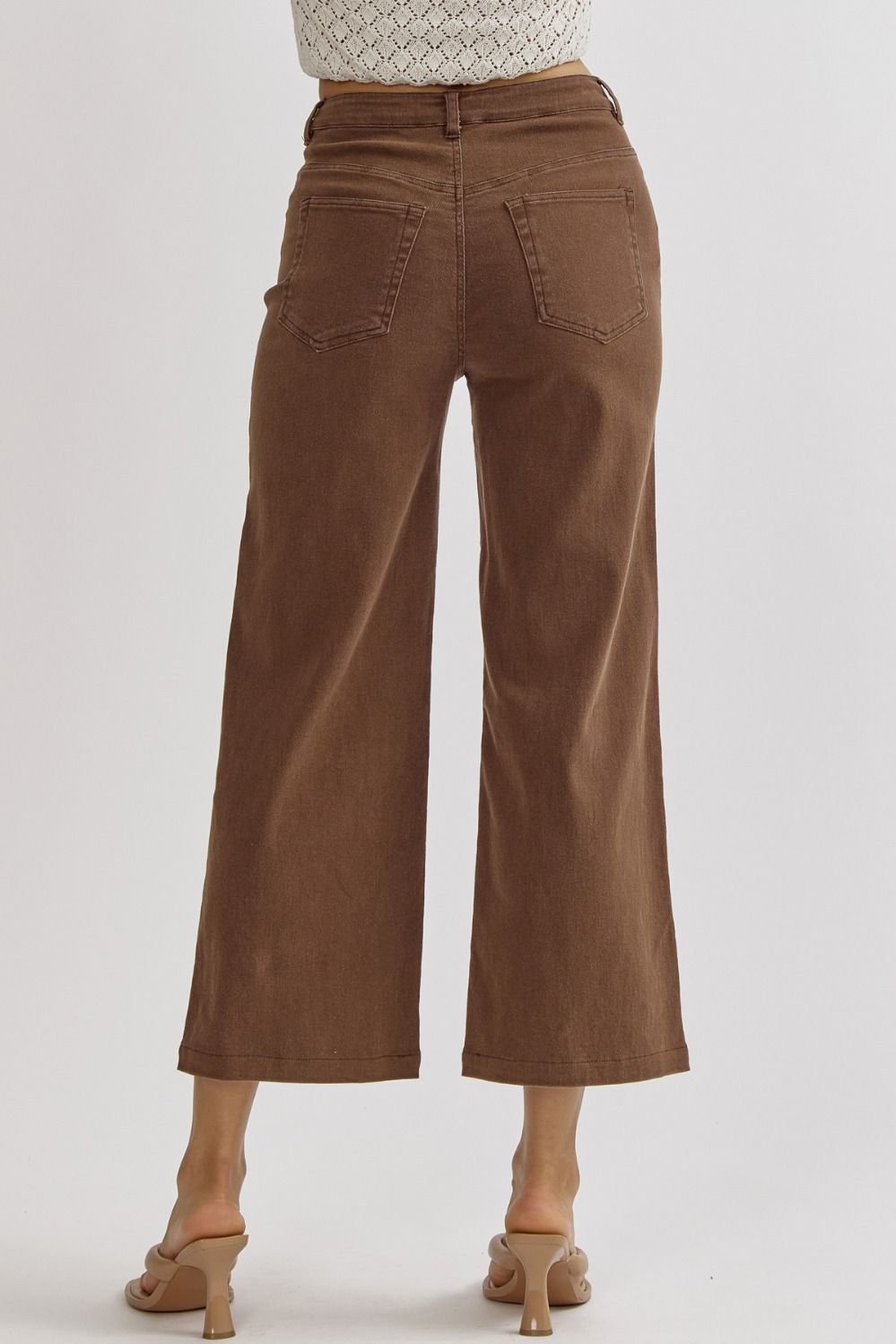 Angels Acid Wash Pants-Brown : Small