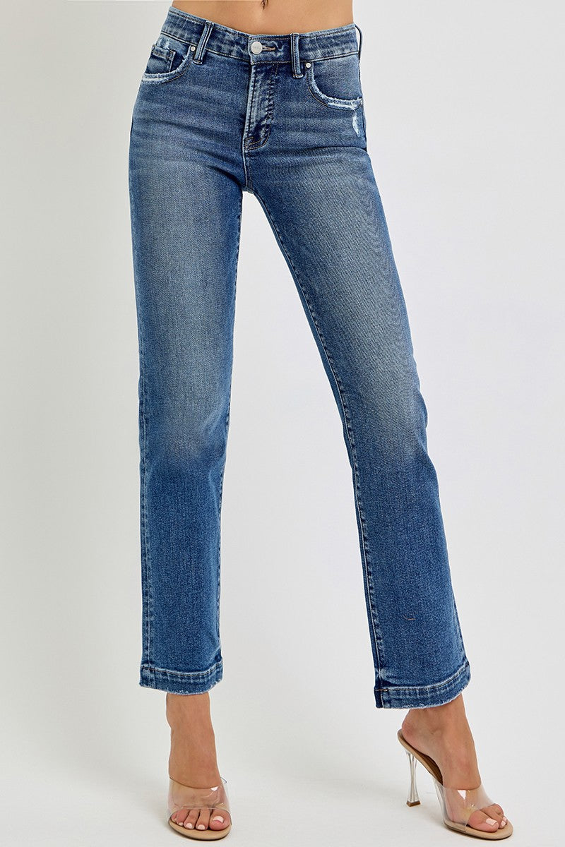 Regina Risen Tummy Control Straight Jeans Dark
