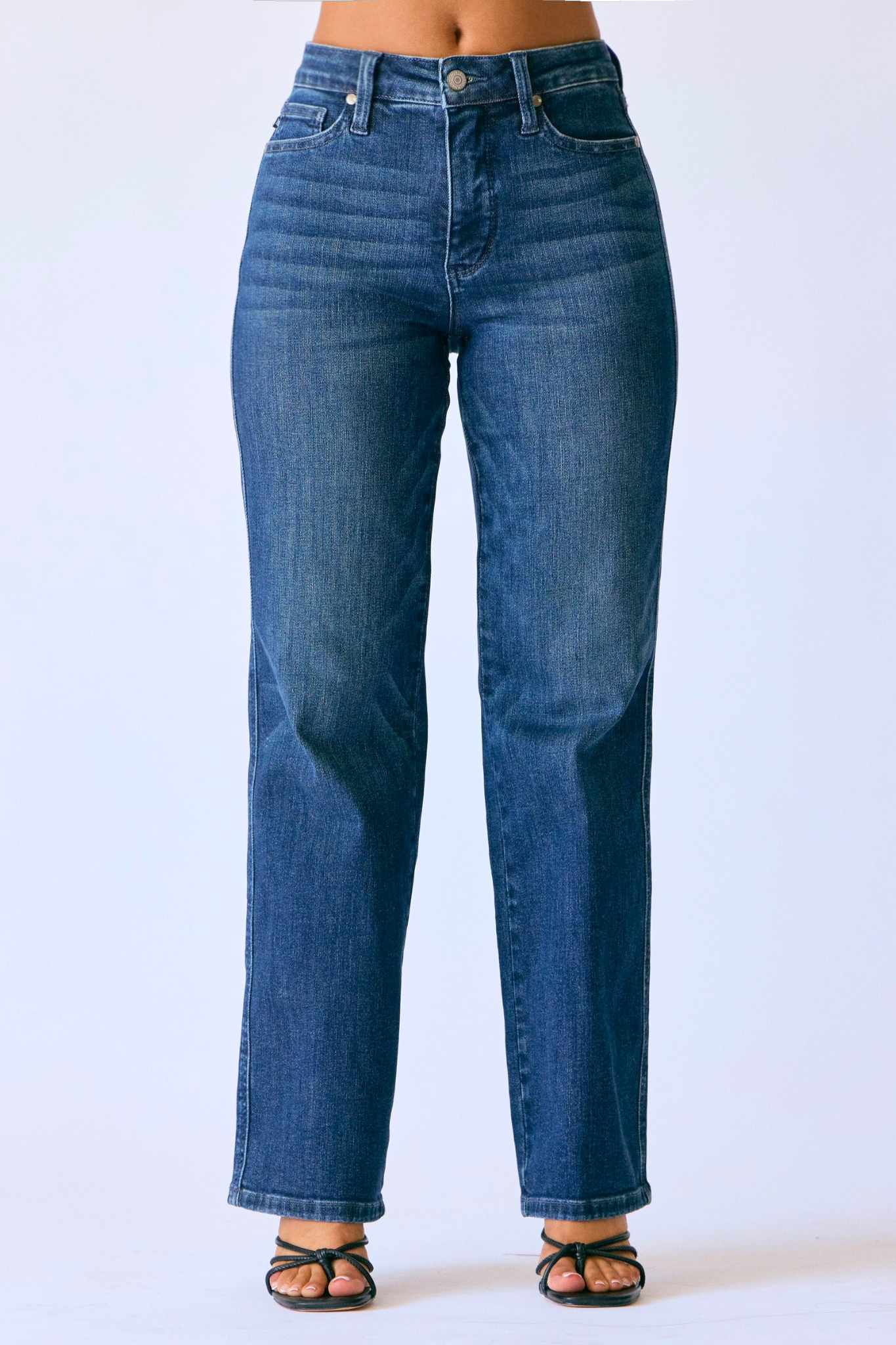 Misty Mid Rise Petite Straight Tummy Control Classic Dark