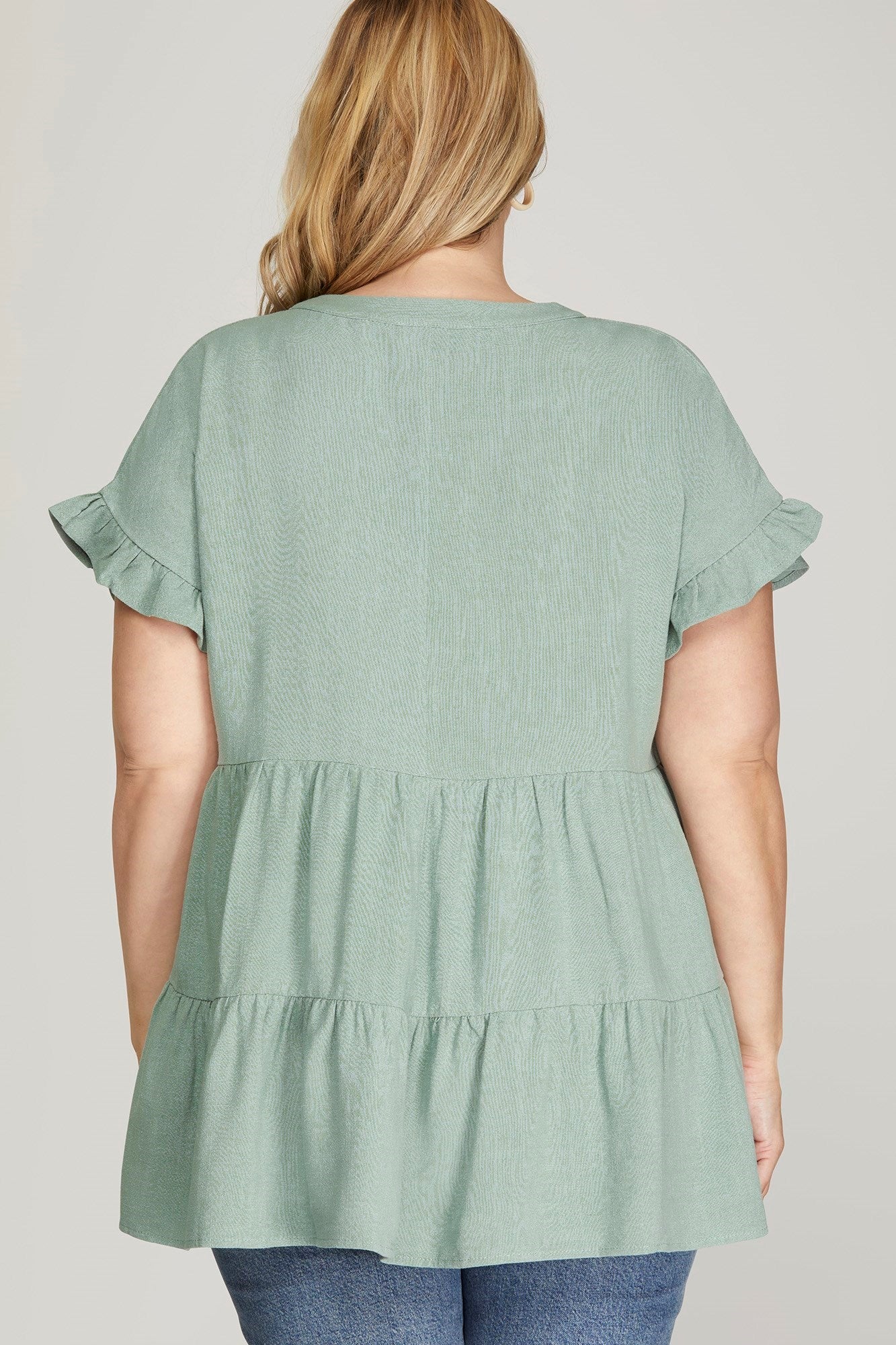 Olivia Tiered Tunic Top Slate