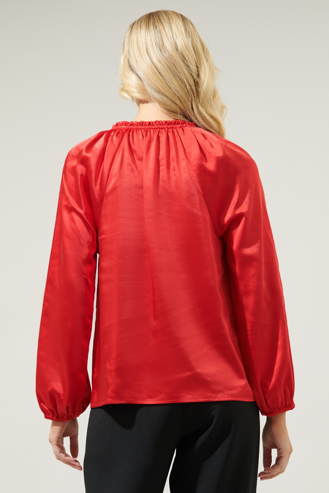 Sloan Satin Blouse Red