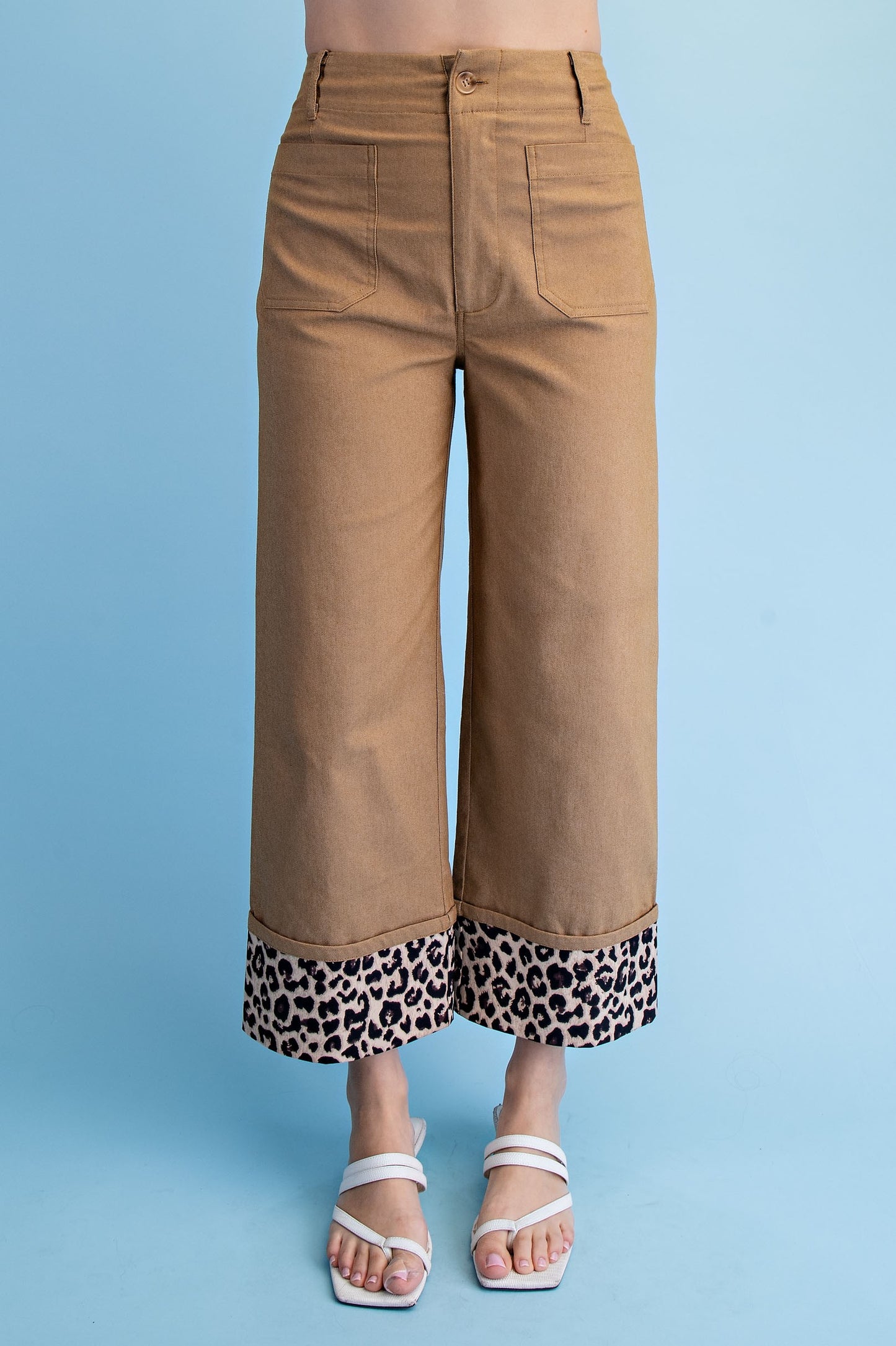 Leopard Lover Cropped Pants Khaki
