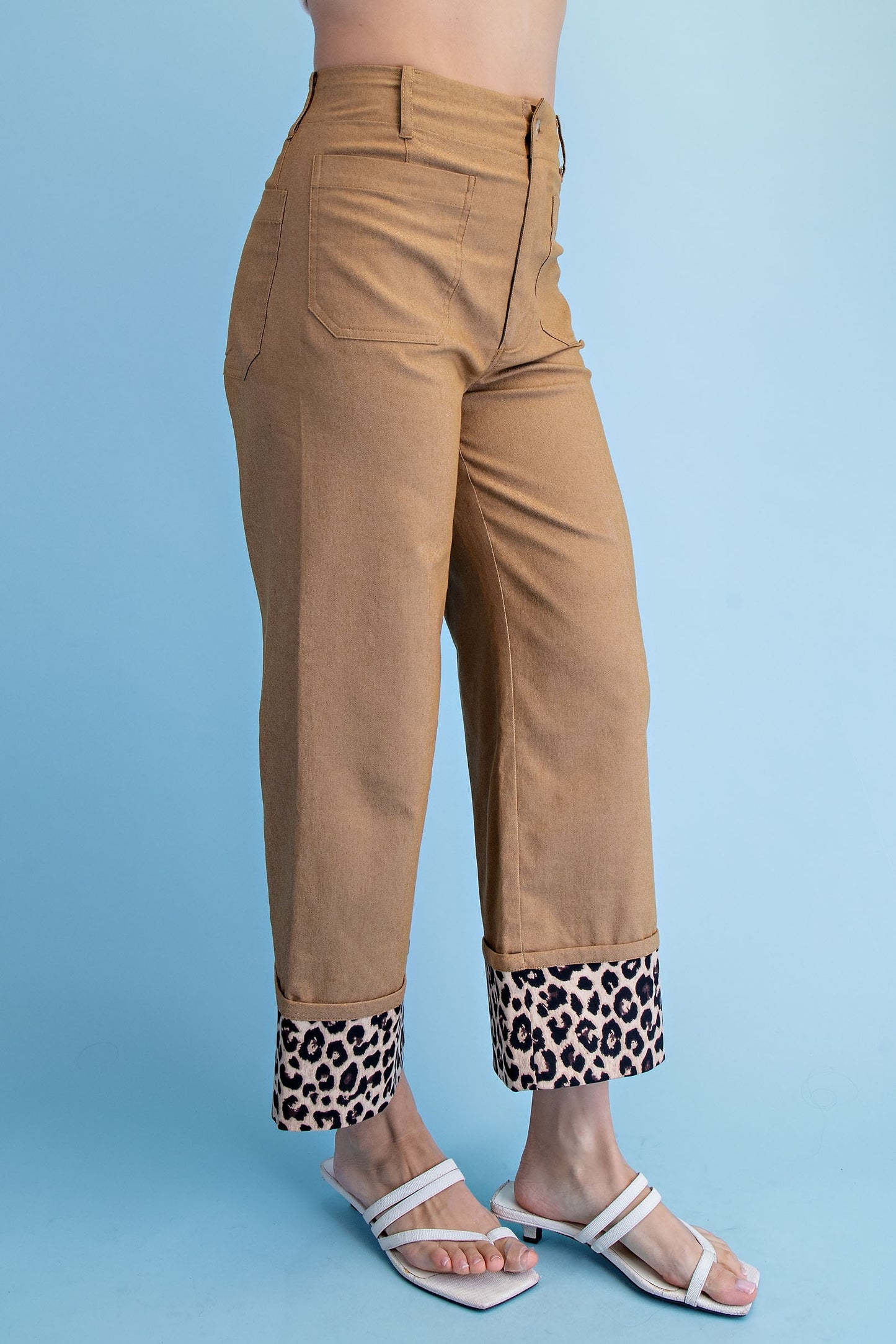 Leopard Lover Cropped Pants Khaki
