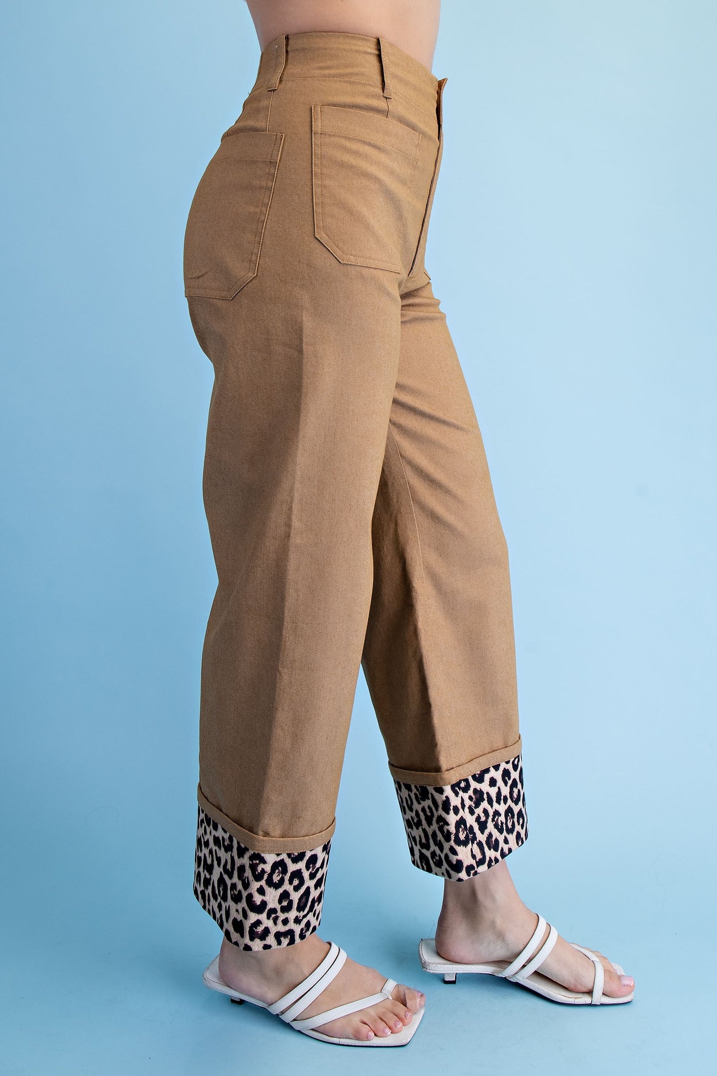 Leopard Lover Cropped Pants Khaki