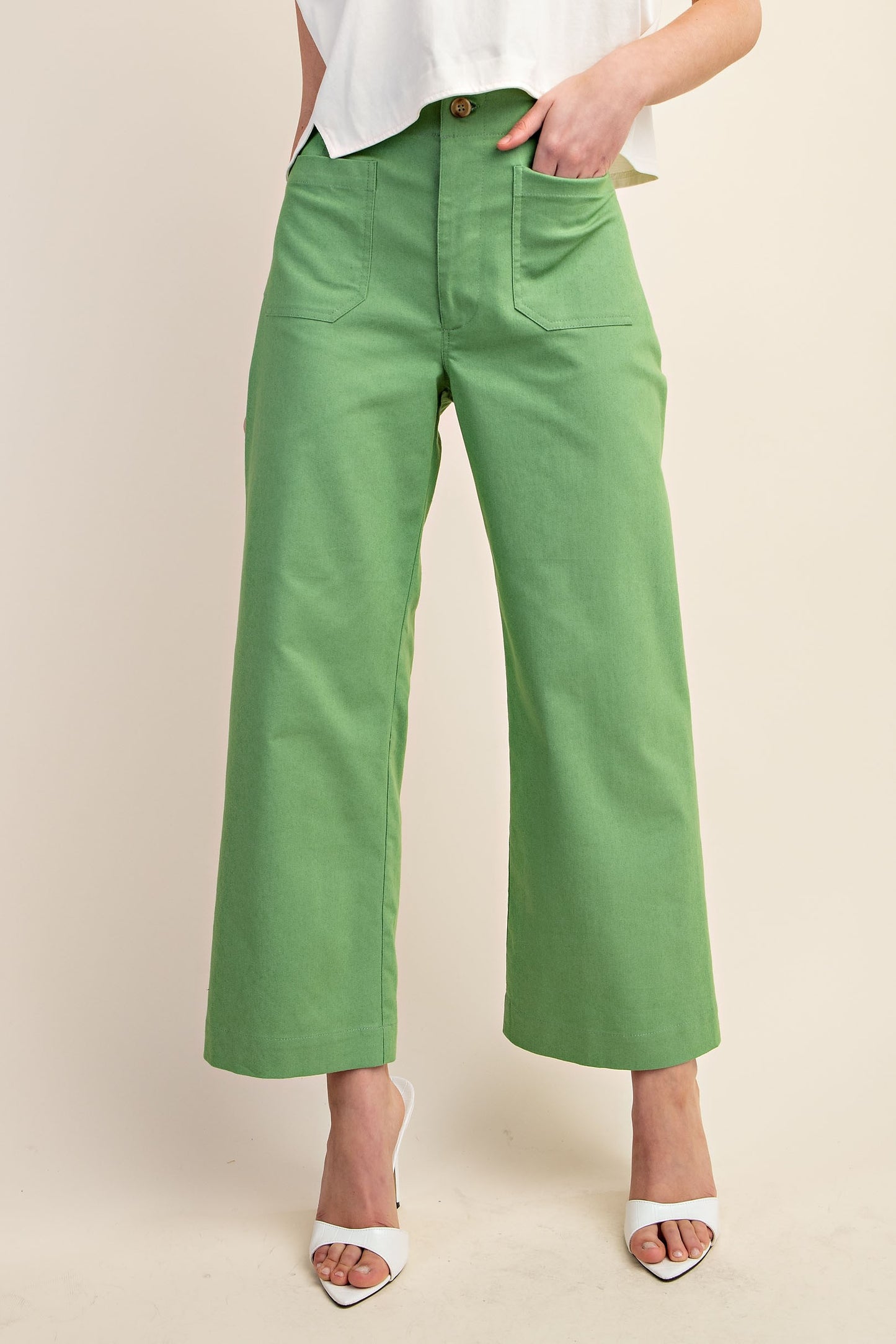 Cathy Cropped Ankle Pants Apple Green