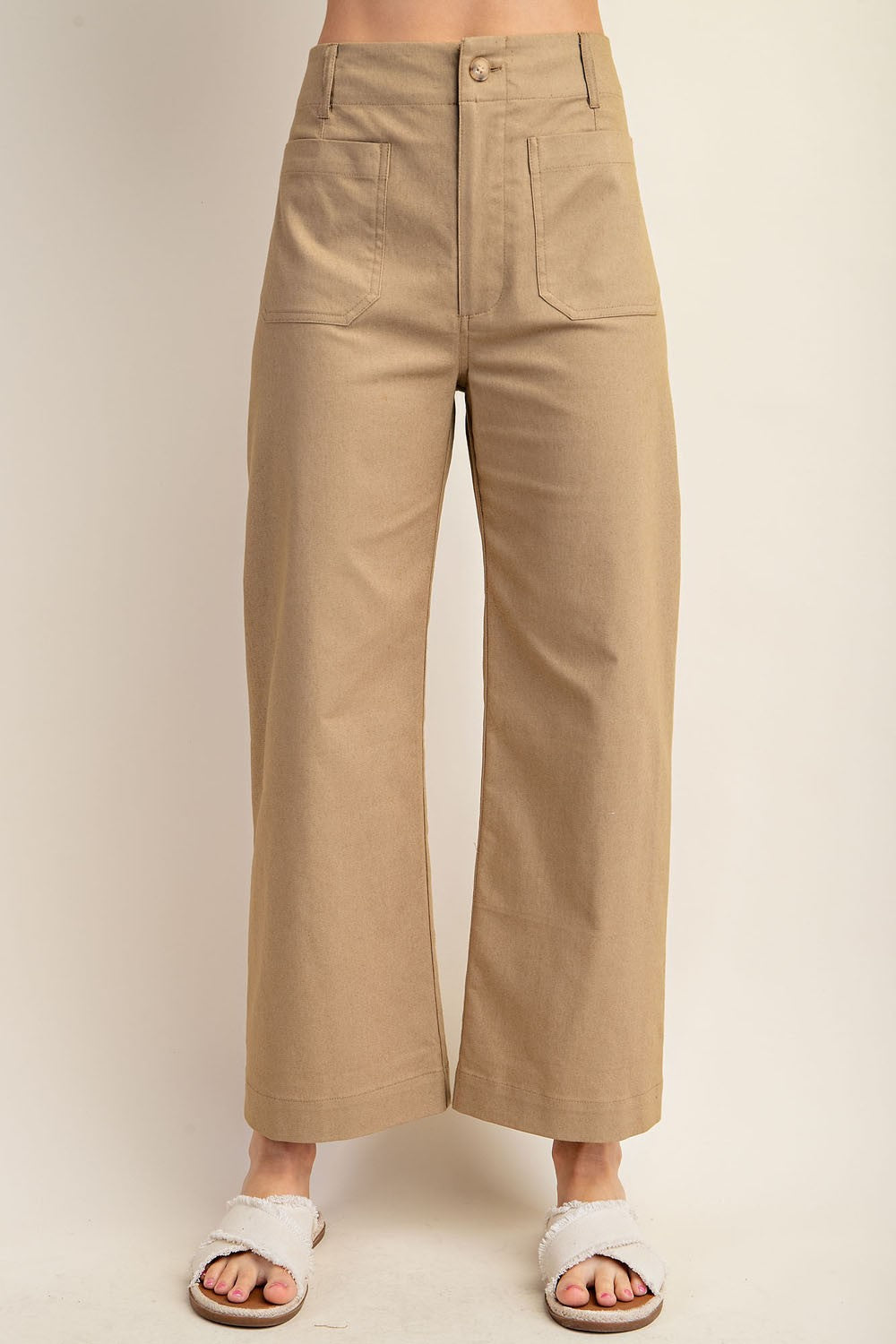 Cathy Cropped Ankle Pants Khaki