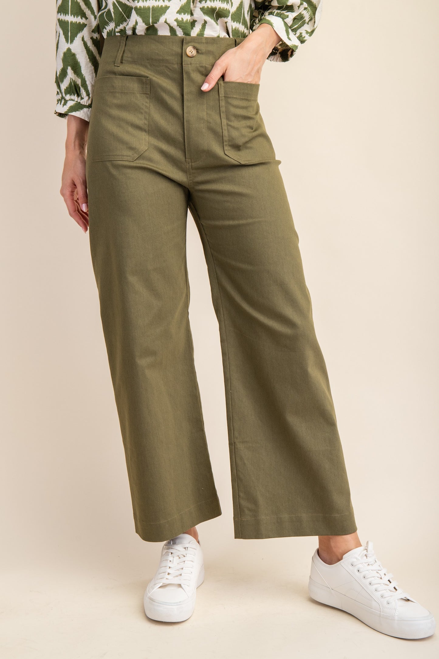 Cathy Cropped Ankle Pants Olive