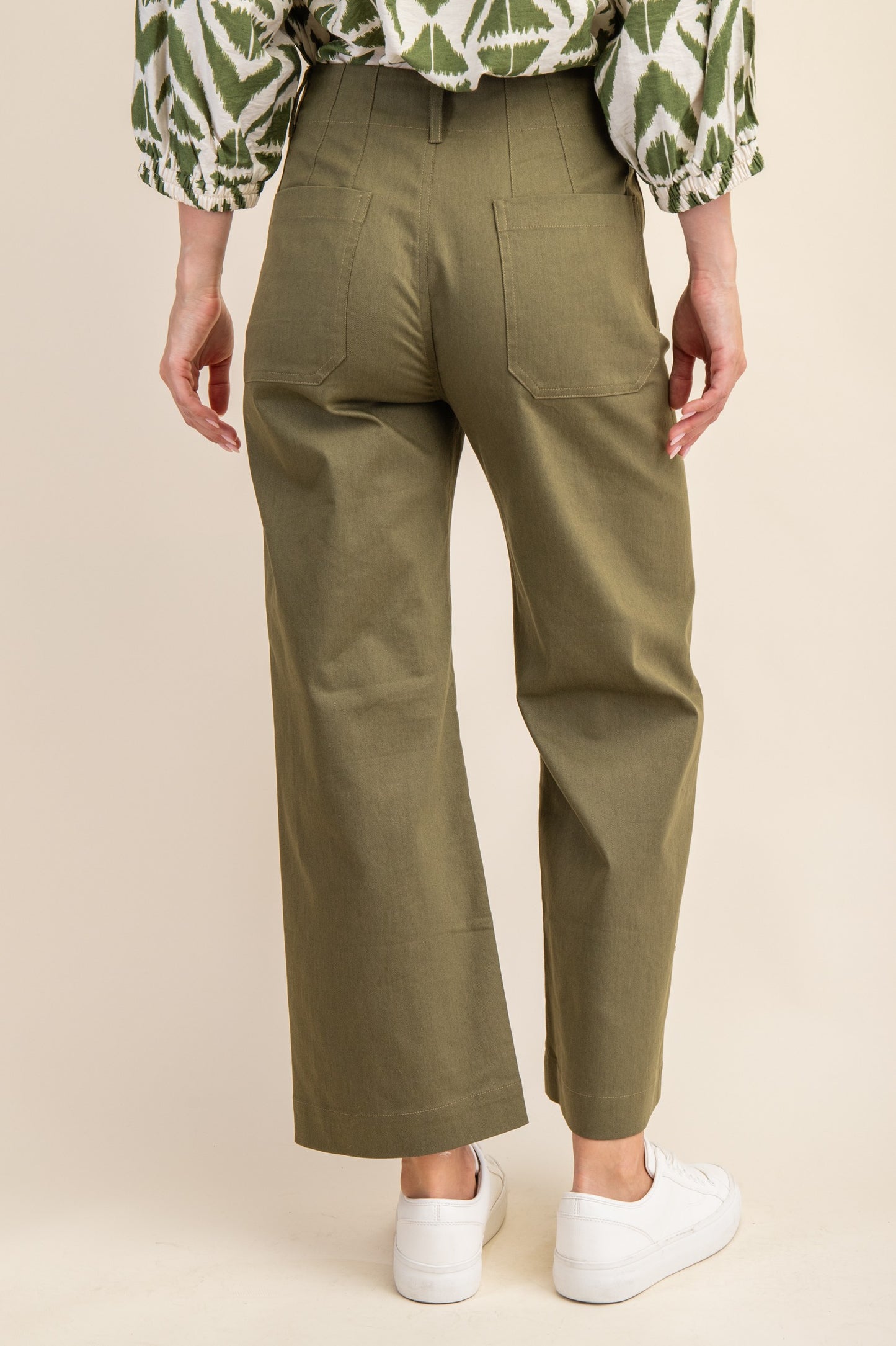 Cathy Cropped Ankle Pants Olive